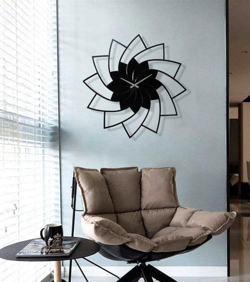 Elegant 3D Wooden Floral Wall Clock | Chic Modern Style | Nature Inspired Home Decor Showpiece