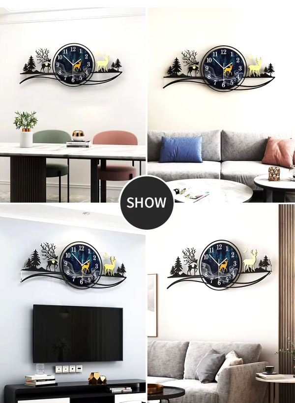 Majestic Forest Deer 3D Wooden Wall Clock with LED Glow - A Statement Piece for Modern Homes