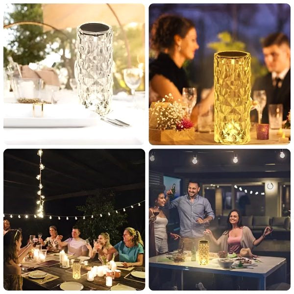 Luxury 16-Color Sparkling Diamond Crystal Lamp | Ambient Multi Color LED Touch Lamp With Remote