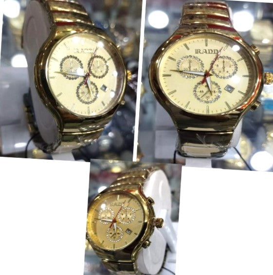 Iradd Men's Stainless steel Chronograph Watch | Timeless Elegance with Golden Assents | Premium Edition