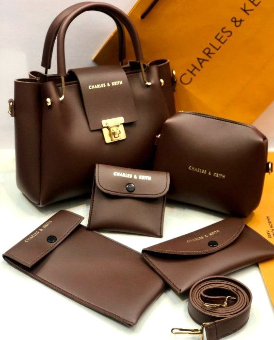 Elegant Charles & Keith 5-in-1 Shoulder Bag Set | Versatile Handbag Collection for Women | Limited Edition