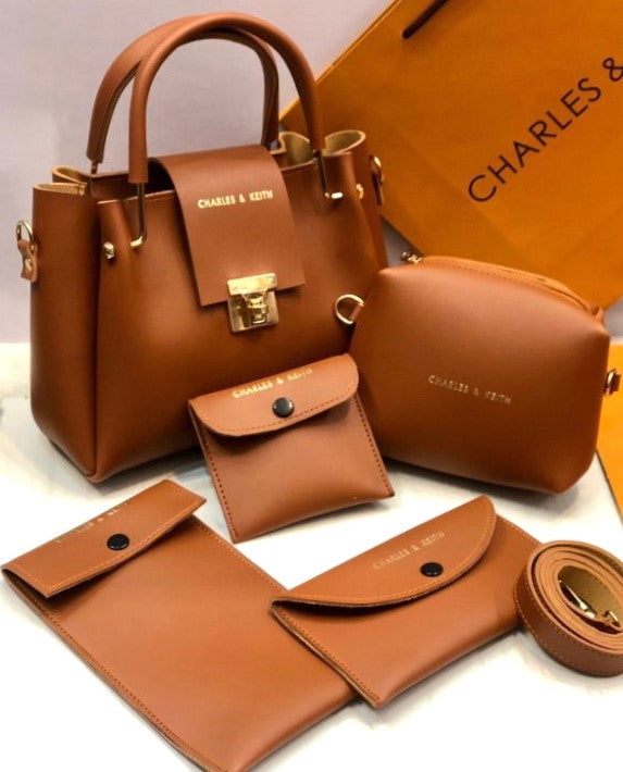 Elegant Charles & Keith 5-in-1 Shoulder Bag Set | Versatile Handbag Collection for Women | Limited Edition