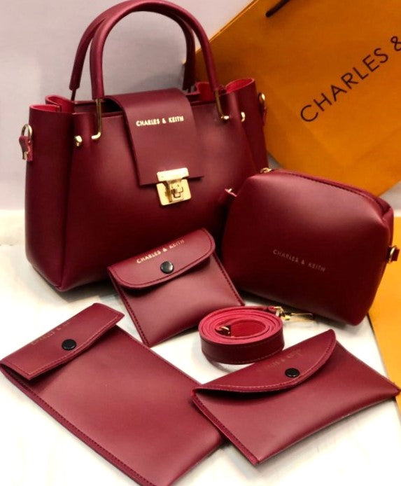 Elegant Charles & Keith 5-in-1 Shoulder Bag Set | Versatile Handbag Collection for Women | Limited Edition