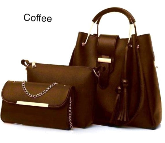 Premium Trio Set Soft Leather Handbag | Fashion Forward 3pcs Luxe Set | Top Trending Style✨