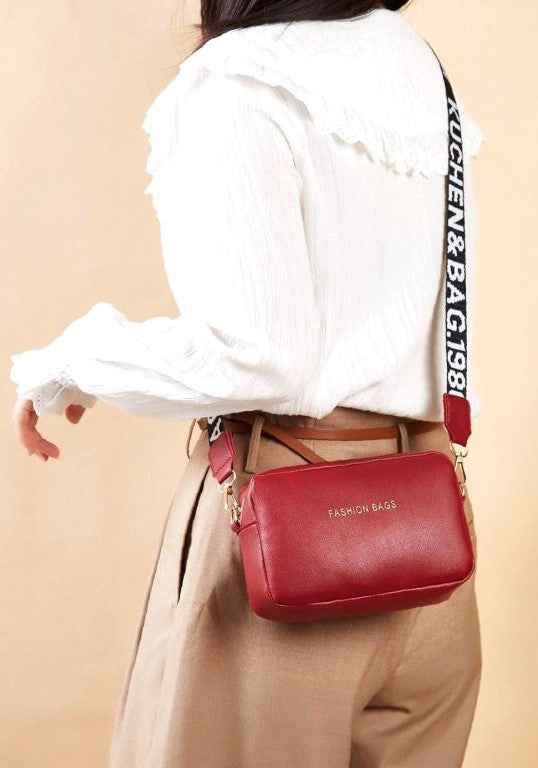 Elegant Chic PU Leather Crossbody Bag With Wide Strap | Versatile Small Shoulder Bag | Unique Choice for Women