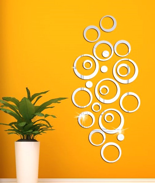 Contemporary Geometric Acrylic Ring Mirror - Wall Statement Decor