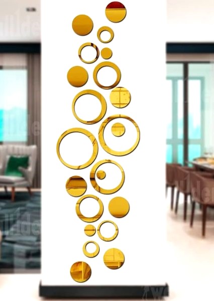 Contemporary Geometric Acrylic Ring Mirror - Wall Statement Decor