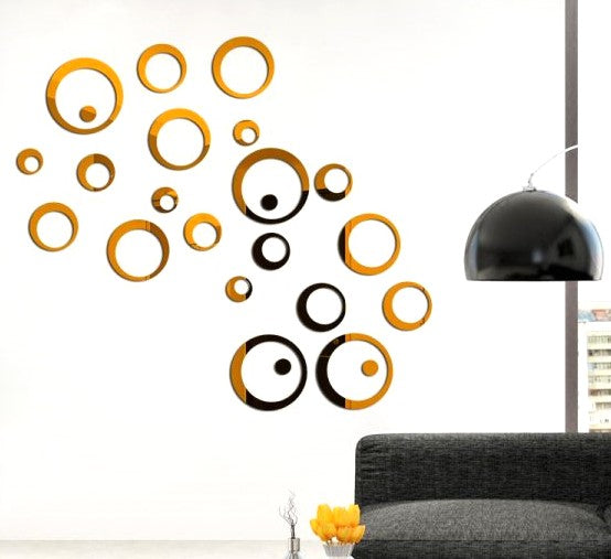 Contemporary Geometric Acrylic Ring Mirror - Wall Statement Decor