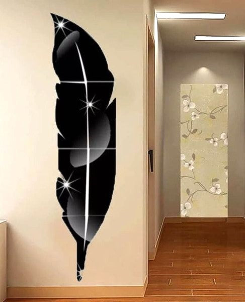 Luminous Leaf 3D Acrylic Mirror | Reflective Wall Accent | Top Decoration Item