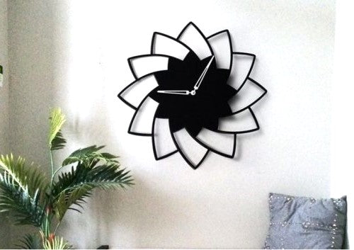Elegant 3D Wooden Floral Wall Clock | Chic Modern Style | Nature Inspired Home Decor Showpiece