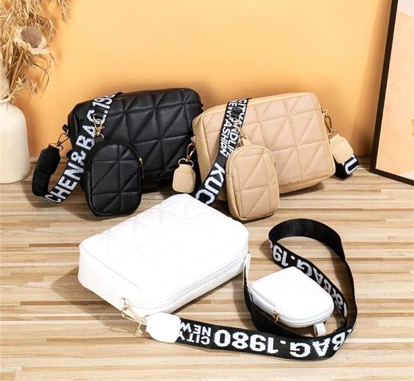 Trendy Crossbody Bag Duo Set | Bold Strap Urban Shoulder Bags for Women | Hot Pick for Girls