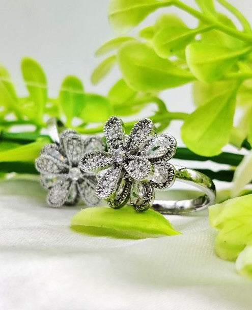 1 Piece Imported Blooming Flower Ring – Two Radiant Color ✨✨| Premium Elegant Design Adjustable Ring