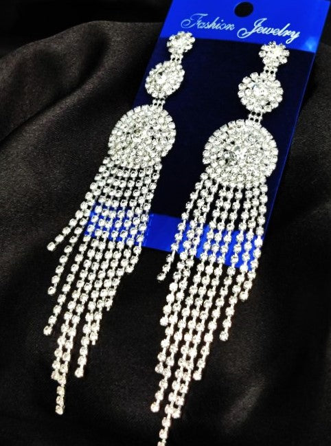 Imported Tarnish-Sparkling Long Statement Earrings For Glamorous Events | Luxury Premium Earrings For Girls & Women