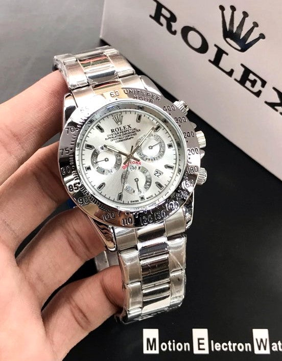 Premium Ralex Daytona-Style Men's Sports Chronograph Watch | Stainless Steel Strap | Rotating Bezel Look