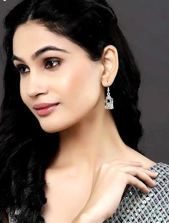 Premium Elegant Silver Indian Jhumka |Unique Stylish Design Jhumka Earrings |Limited Stock