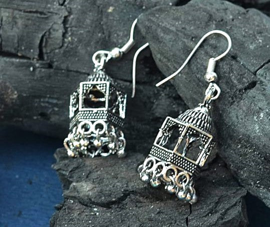 Premium Elegant Silver Indian Jhumka |Unique Stylish Design Jhumka Earrings |Limited Stock