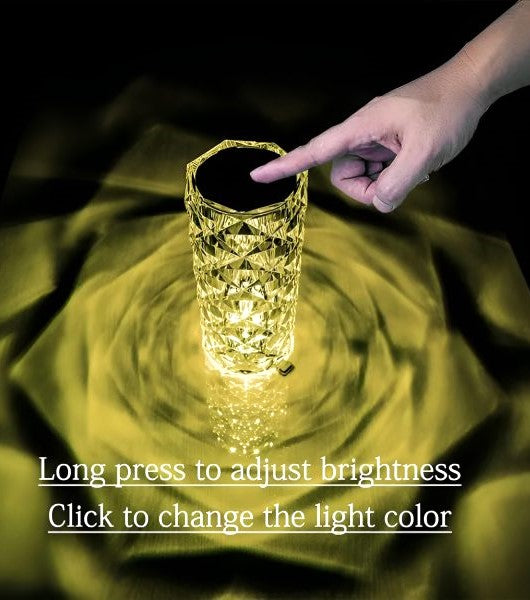 Luxury 16-Color Sparkling Diamond Crystal Lamp | Ambient Multi Color LED Touch Lamp With Remote