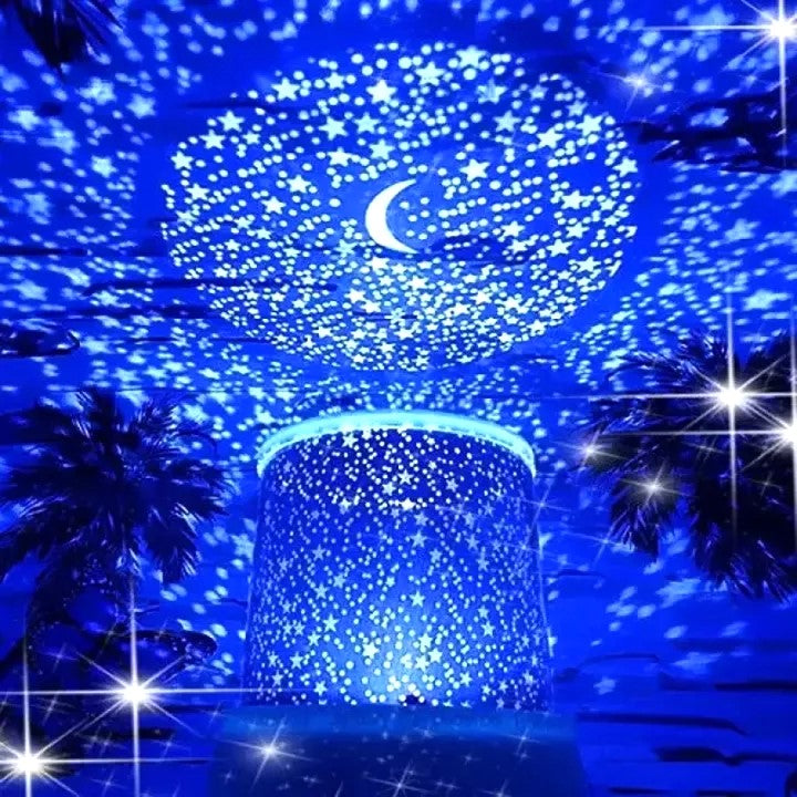 Enchanting Starry Dreamscape Projector Lamp | Rotating Galaxy Moon Lamp with Music - Ideal Bedroom Decor & Birthday Gift