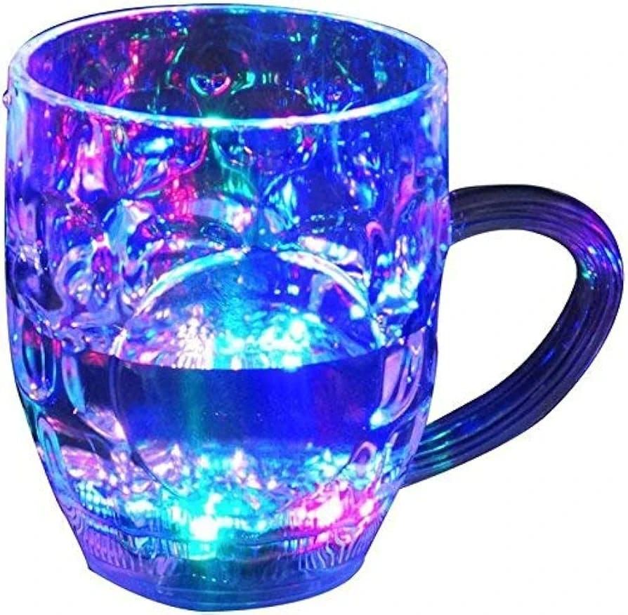 Dynamic Aqua-Glow Light-Up Sensor Mug | Magical Rainbow Color LED Flashing Cup with Grip