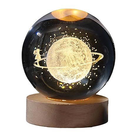3D Galaxy Crystal Ball Night Light Lamp | Astronomy-Inspired Ambient Crystal Ball Table Lamp