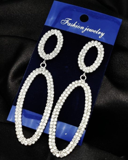 Imported Tarnish-Sparkling Long Statement Earrings For Glamorous Events | Luxury Premium Earrings For Girls & Women