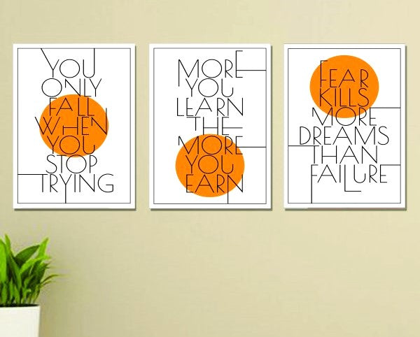 Set of 3 Inspirational Wooden Wall Art Frames | Motivational Wall Decor Phototile Frames