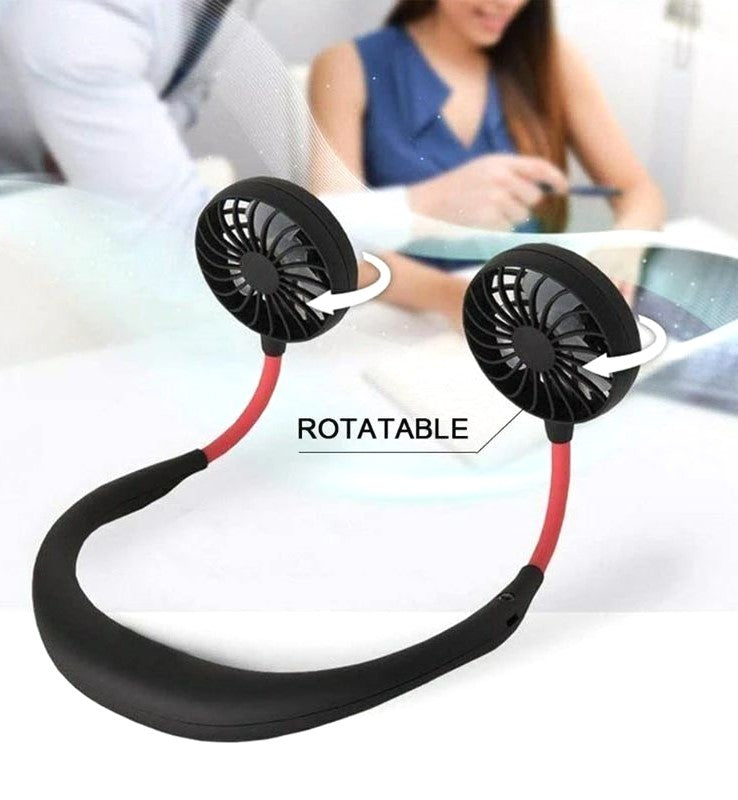 Hand-Free Adjustable Neck Fan - Wearable & Rechargeable Cooling Fan with 3 Speed Control