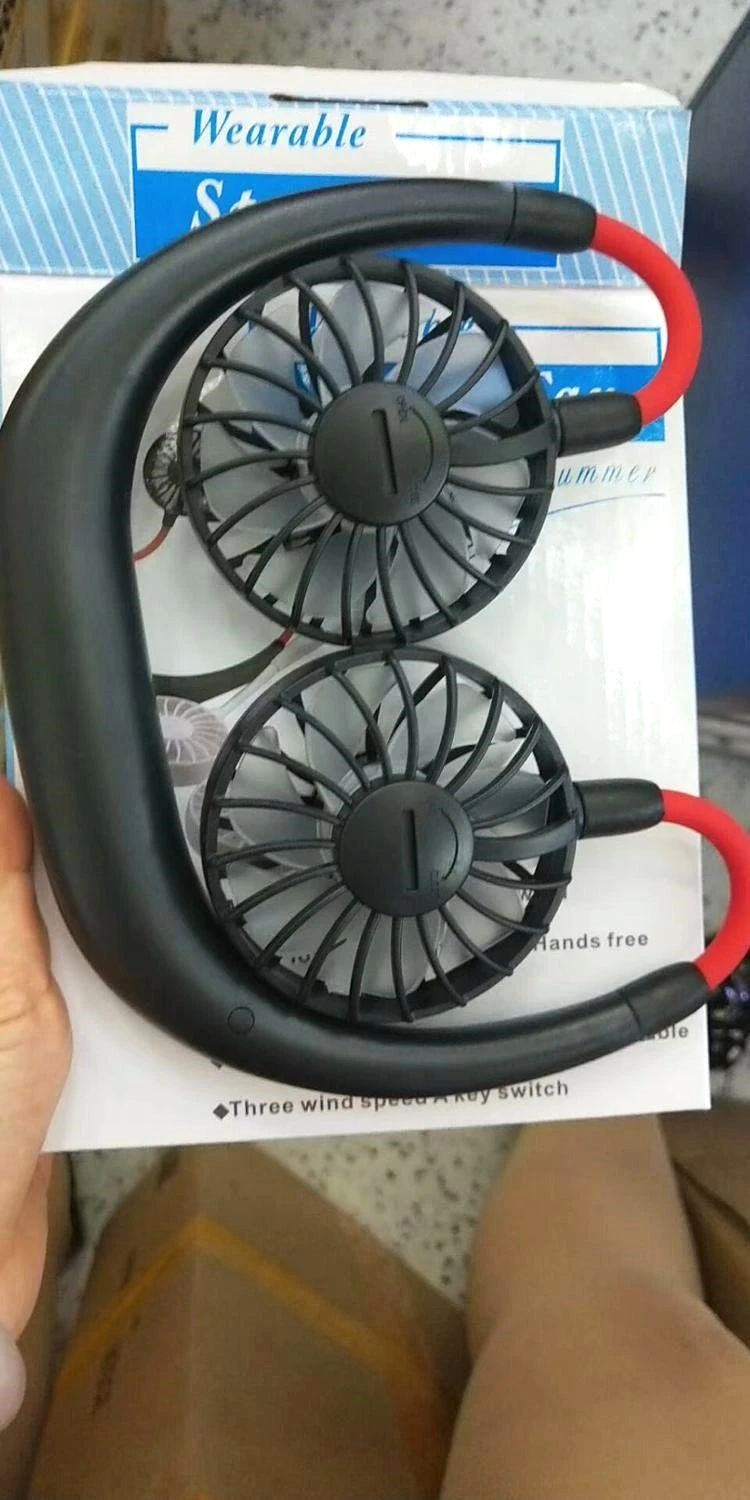 Hand-Free Adjustable Neck Fan - Wearable & Rechargeable Cooling Fan with 3 Speed Control