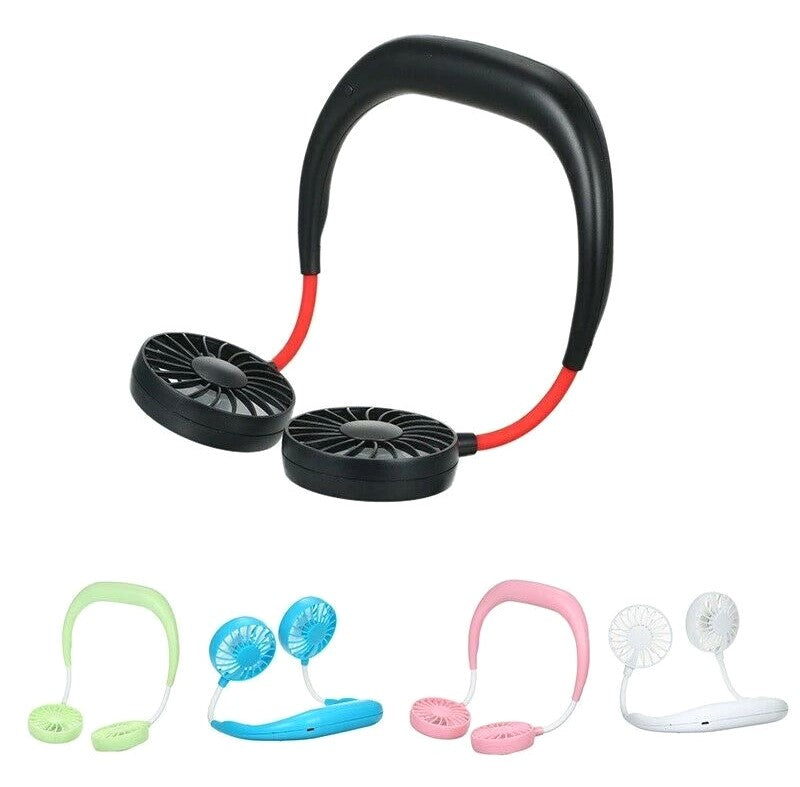 Hand-Free Adjustable Neck Fan - Wearable & Rechargeable Cooling Fan with 3 Speed Control