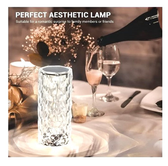 Luxury 16-Color Sparkling Diamond Crystal Lamp | Ambient Multi Color LED Touch Lamp With Remote