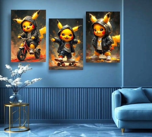 Eye-Catching Pikachu Metal Art Wall Decor - 8×11 Inch Pokemon Collection | Limited Edition