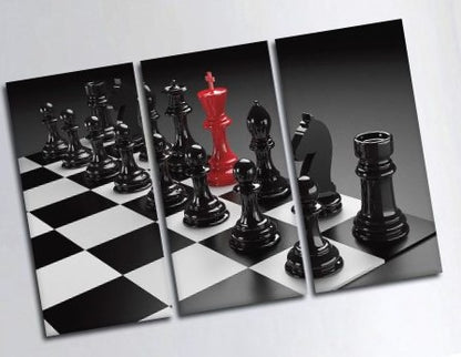 Modern Strategic Metal Chess Wall Art Set - 8×11 Inches Each | Elegant Game Room and Office Decor