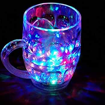 Dynamic Aqua-Glow Light-Up Sensor Mug | Magical Rainbow Color LED Flashing Cup with Grip