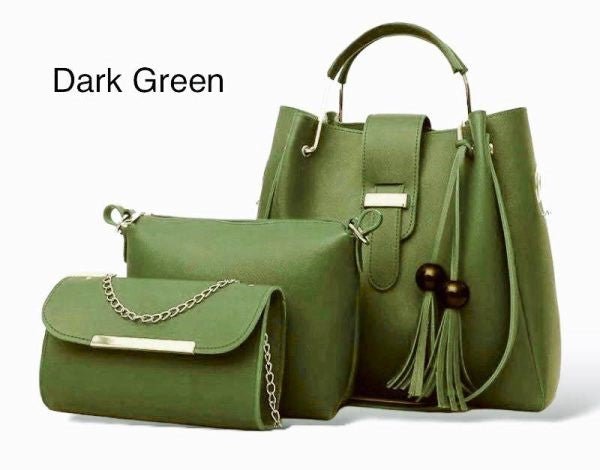 Premium Trio Set Soft Leather Handbag | Fashion Forward 3pcs Luxe Set | Top Trending Style✨