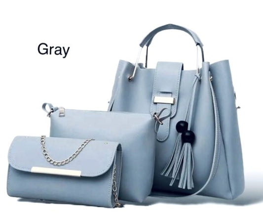 Premium Trio Set Soft Leather Handbag | Fashion Forward 3pcs Luxe Set | Top Trending Style✨