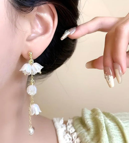 Premium Elegant Shein Pearl And Flower Drop Earrings | Our Exclusive Piece