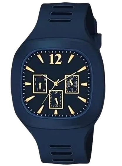Modern Square Dial Men's Analog Watch | Lightweight Silicon Strap | Bold & Trendy Style✨