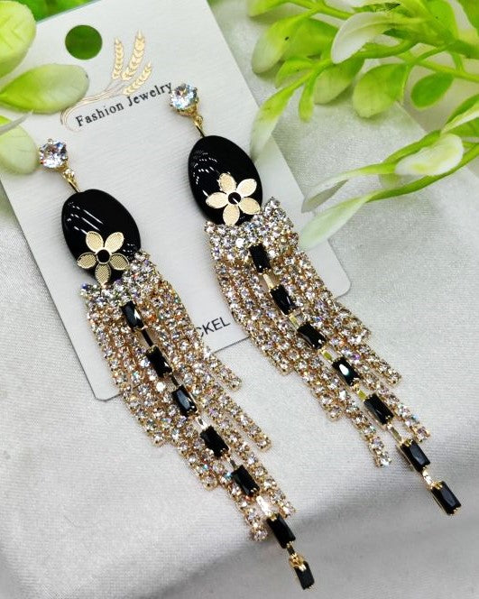 Imported Glamorous Long Tassel Earrings| Luxurious Look Earrings for Girls & Women