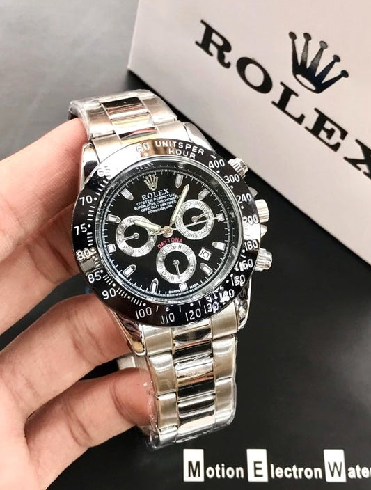 Premium Ralex Daytona-Style Men's Sports  Chronograph Watch | Stainless Steel Strap | Rotating Bezel Look