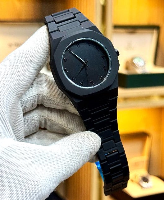 New Trendy Full Black Aura Quartz Watch | Classy Design With Premium Quality  Finish | Hot Pick –  Analog Watch For Men |