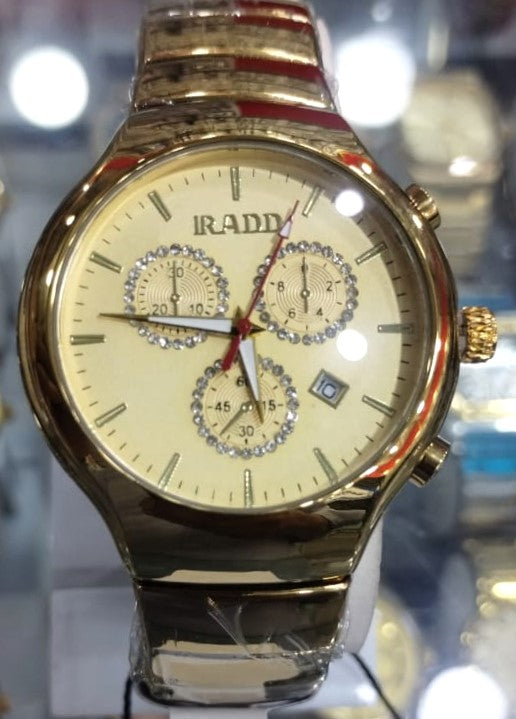 Iradd Men's Stainless steel Chronograph Watch | Timeless Elegance with Golden Assents | Premium Edition