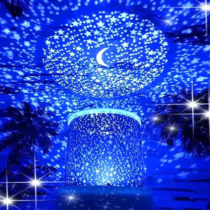 Enchanting Starry Dreamscape Projector Lamp | Rotating Galaxy Moon Lamp with Music - Ideal Bedroom Decor & Birthday Gift