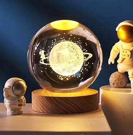 3D Galaxy Crystal Ball Night Light Lamp | Astronomy-Inspired Ambient Crystal Ball Table Lamp