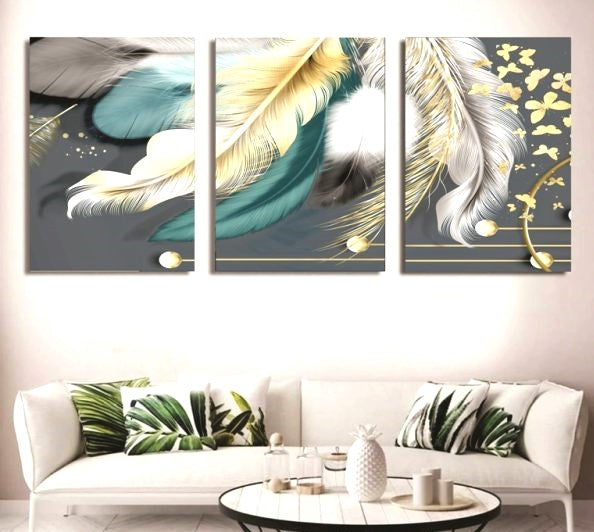 Trendy 3-Panel Phototile Wall Art Set | Decorative Wooden Frames In Elegant Prints | Abstract and Nature Designs