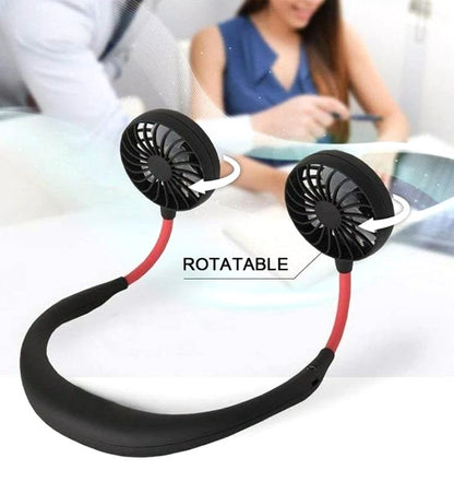 Hand-Free Adjustable Neck Fan - Wearable & Rechargeable Cooling Fan with 3 Speed Control