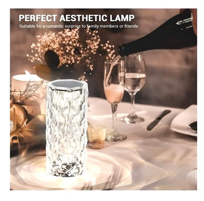 Luxury 16-Color Sparkling Diamond Crystal Lamp | Ambient Multi Color LED Touch Lamp With Remote